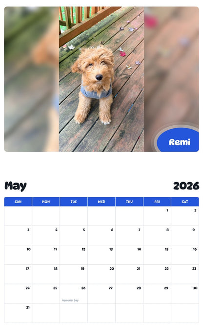 2026 - 2027 Remi - Pawidols Pet Calendar
