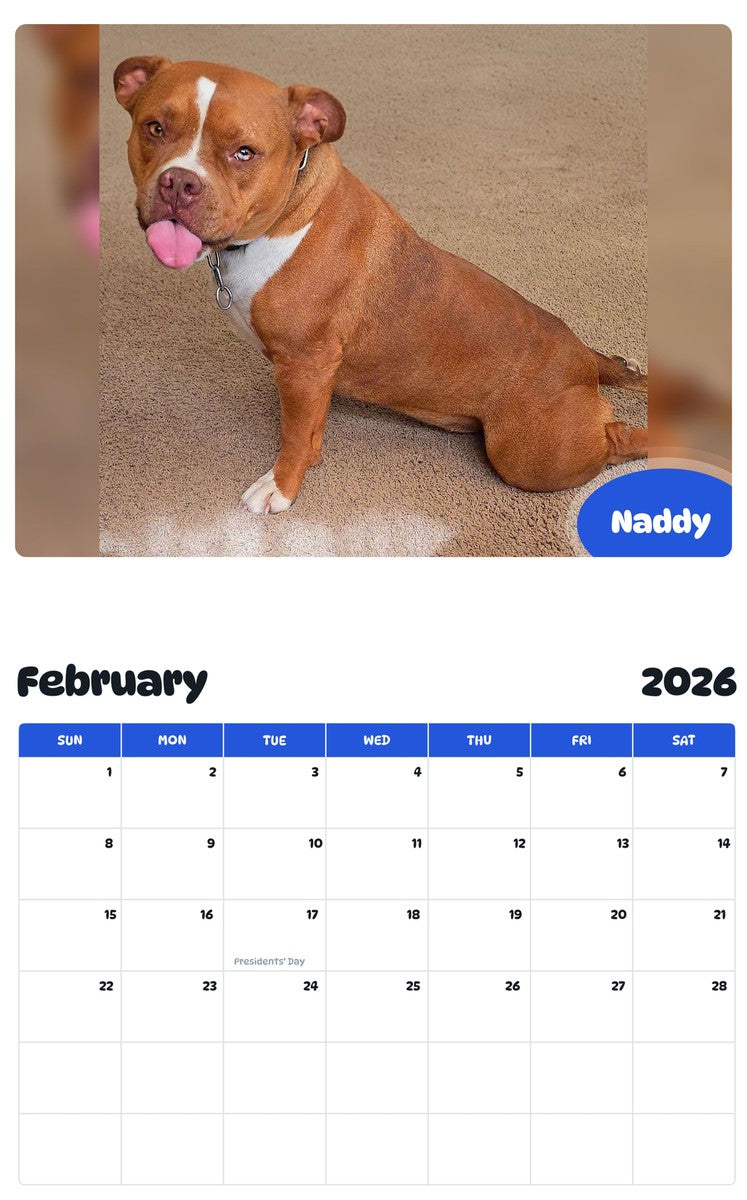 October 2025 - September 2026 Naddy - Pawidols Pet Calendar