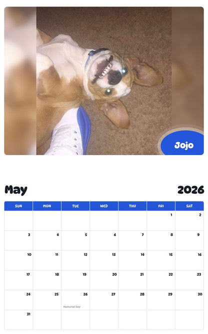 2026 - 2027 Jojo - Pawidols Pet Calendar
