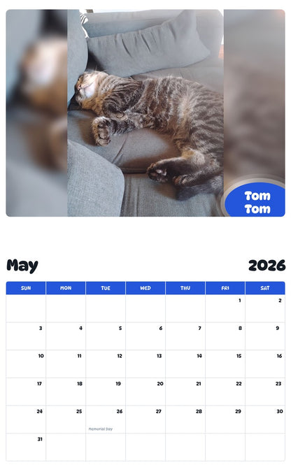 2026 - 2027 Tom Tom - Pawidols Pet Calendar