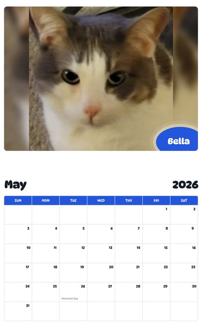 2026 - 2027 Bella - Pawidols Pet Calendar