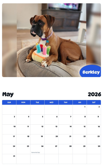 2026 - 2027 Berkley - Pawidols Pet Calendar