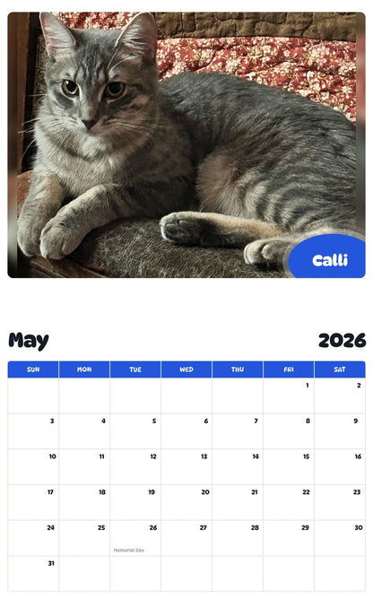 2026 - 2027 Calli - Pawidols Pet Calendar