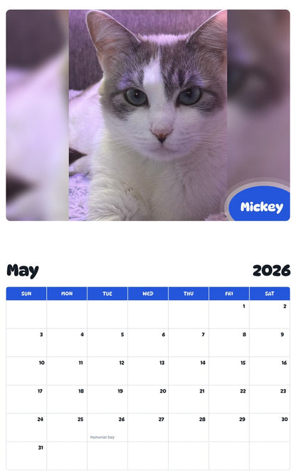 2026 - 2027 Mickey - Pawidols Pet Calendar