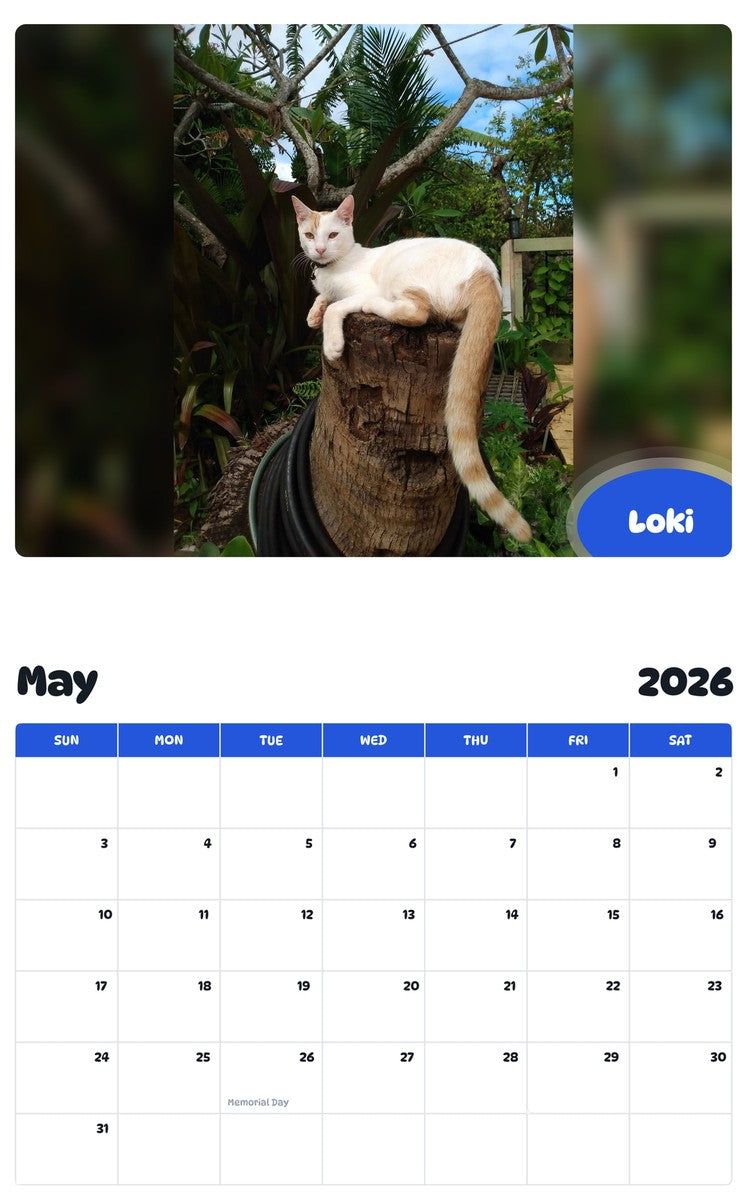 2026 - 2027 Loki - Pawidols Pet Calendar