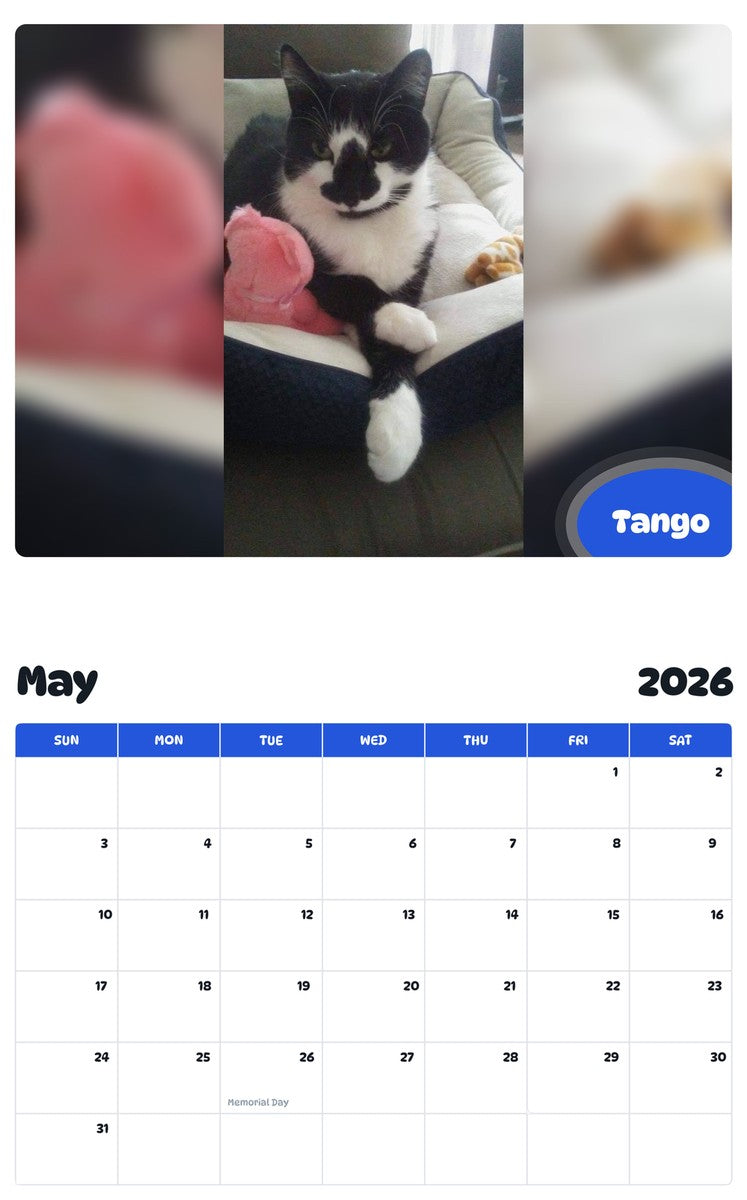 2026 - 2027 Tango - Pawidols Pet Calendar