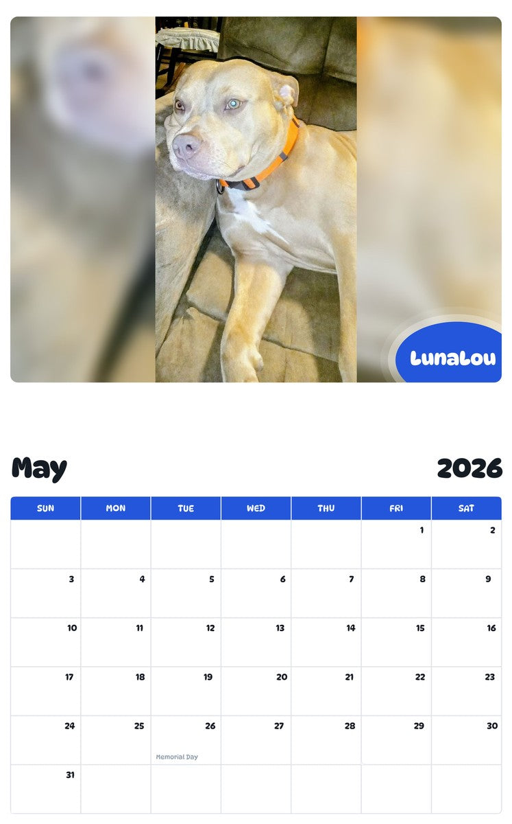 2026 - 2027 LunaLou - Pawidols Pet Calendar