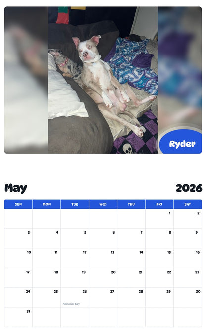 2026 - 2027 Ryder - Pawidols Pet Calendar