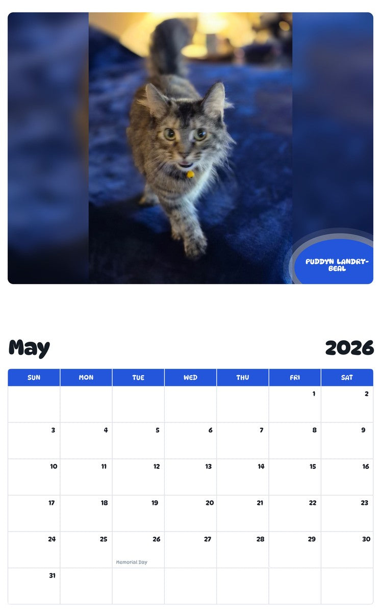 2026 - 2027 PUDDYN  LANDRY-BEAL - Pawidols Pet Calendar
