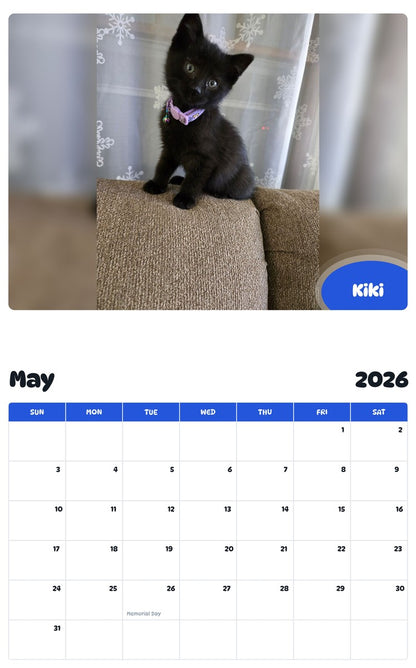 2026 - 2027 Kiki - Pawidols Pet Calendar