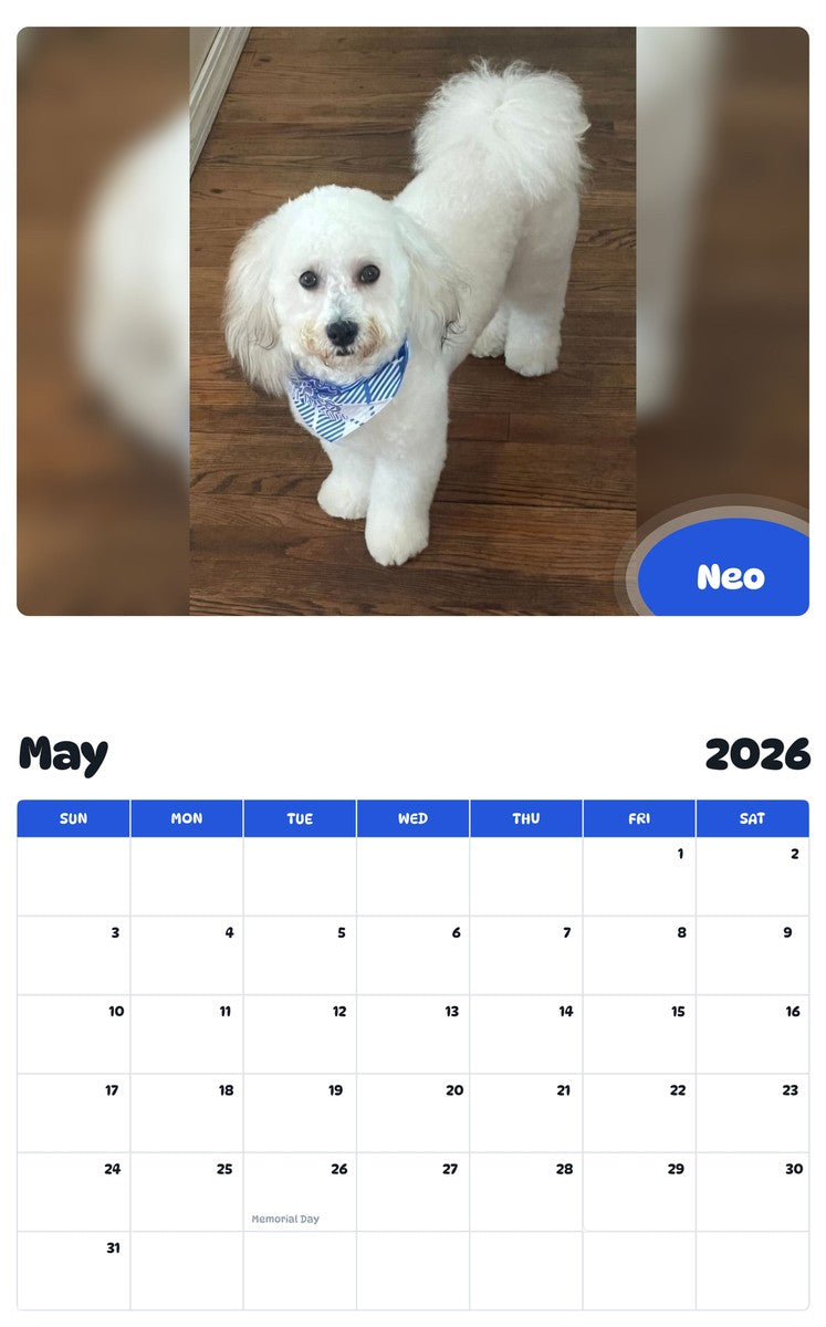 2026 - 2027 Neo - Pawidols Pet Calendar