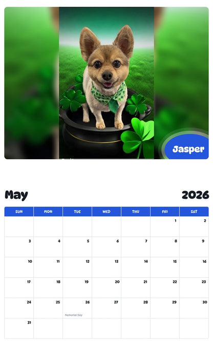 2026 - 2027 Jasper - Pawidols Pet Calendar