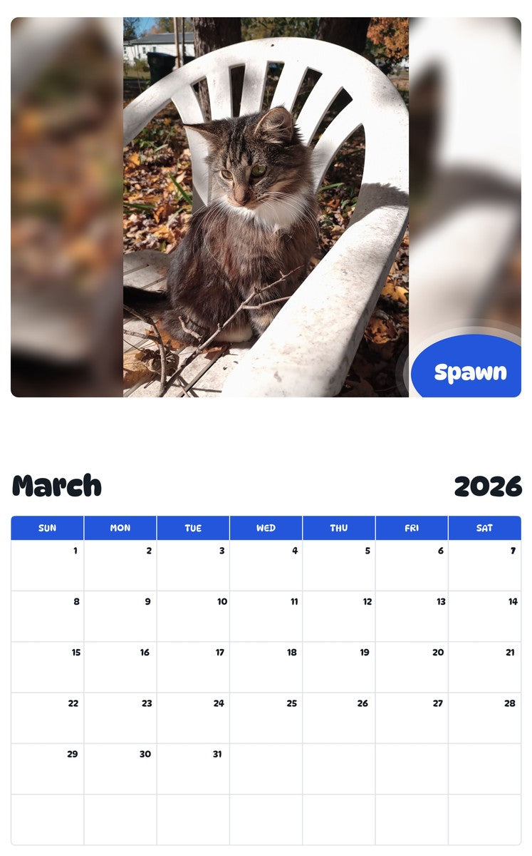 November 2025 - October 2026 Spawn - Pawidols Pet Calendar