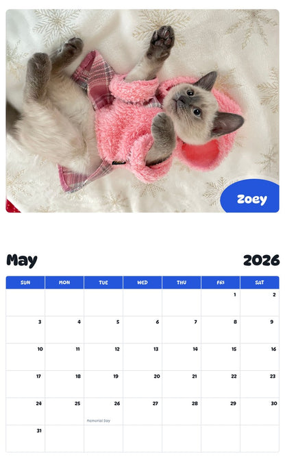 2026 - 2027 Zoey - Pawidols Pet Calendar