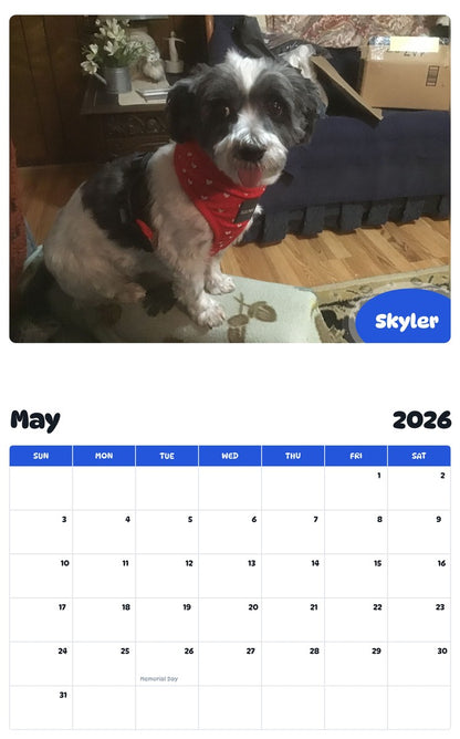 2026 - 2027 Skyler - Pawidols Pet Calendar