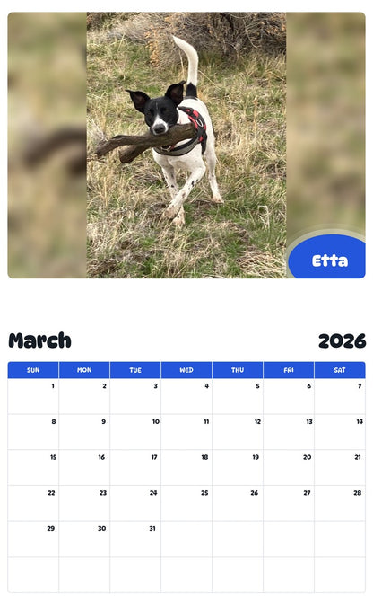 November 2025 - October 2026 Etta - Pawidols Pet Calendar