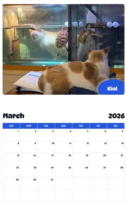 November 2025 - October 2026 Kiol - Pawidols Pet Calendar