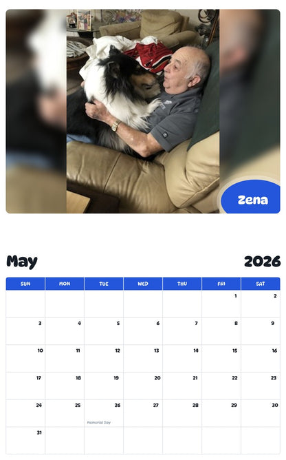 2026 - 2027 Zena - Pawidols Pet Calendar