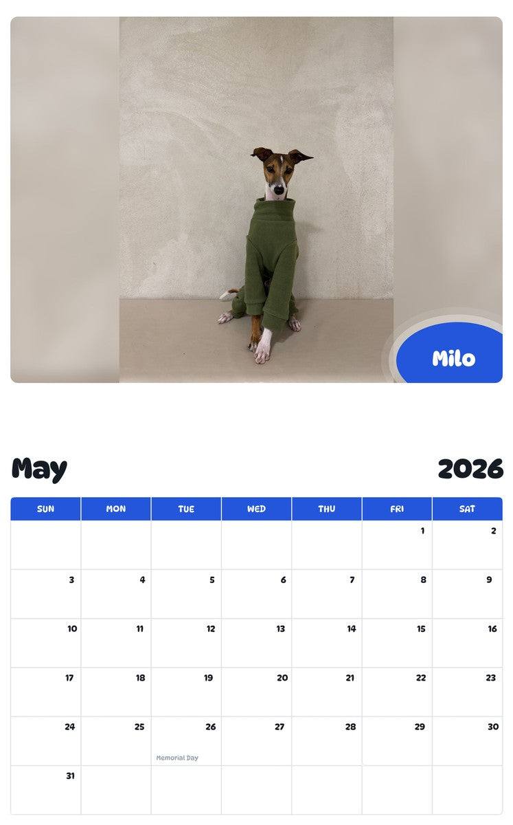 2026 - 2027 Milo - Pawidols Pet Calendar