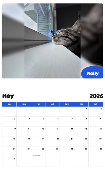2026 - 2027 Nelly - Pawidols Pet Calendar
