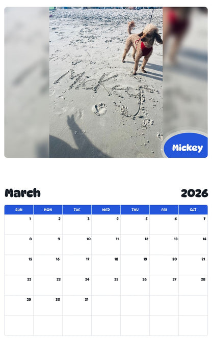 November 2025 - October 2026 Mickey - Pawidols Pet Calendar