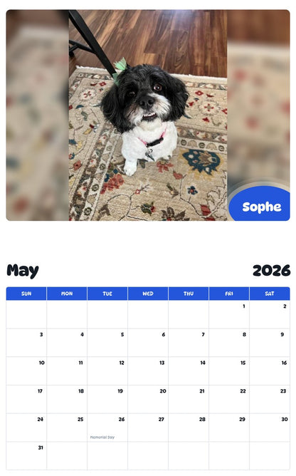 2026 - 2027 Sophe - Pawidols Pet Calendar