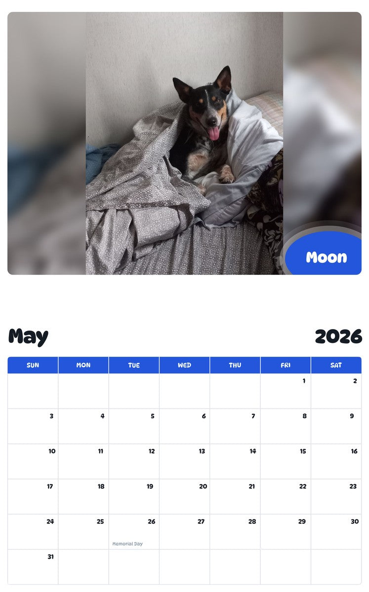 2026 - 2027 Moon - Pawidols Pet Calendar