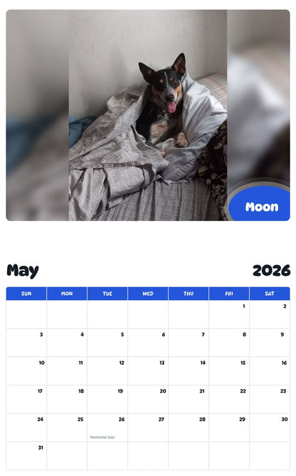 2026 - 2027 Moon - Pawidols Pet Calendar