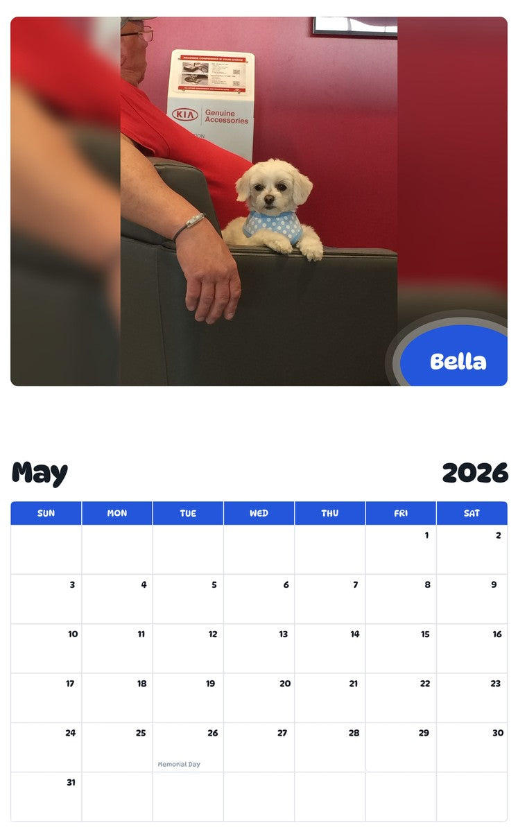 2026 - 2027 Bella - Pawidols Pet Calendar