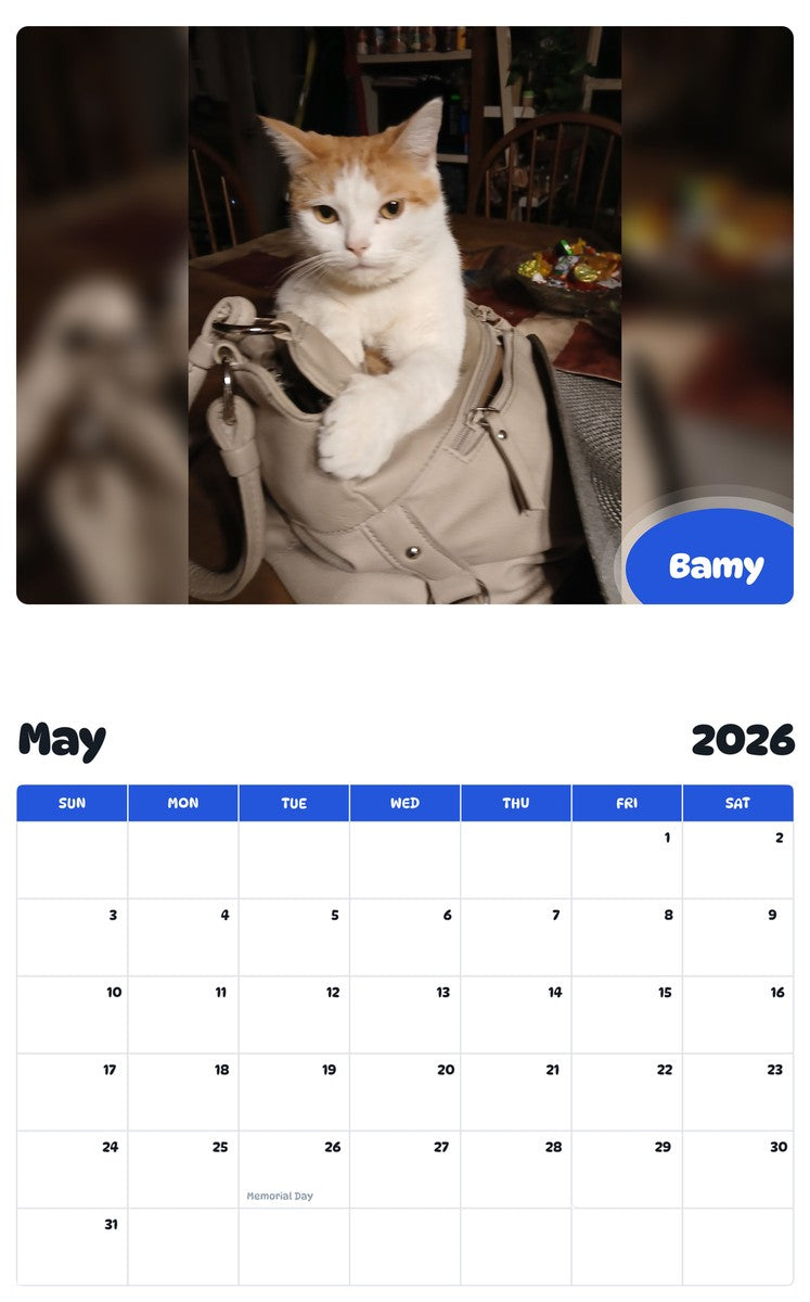 2026 - 2027 Bamy - Pawidols Pet Calendar