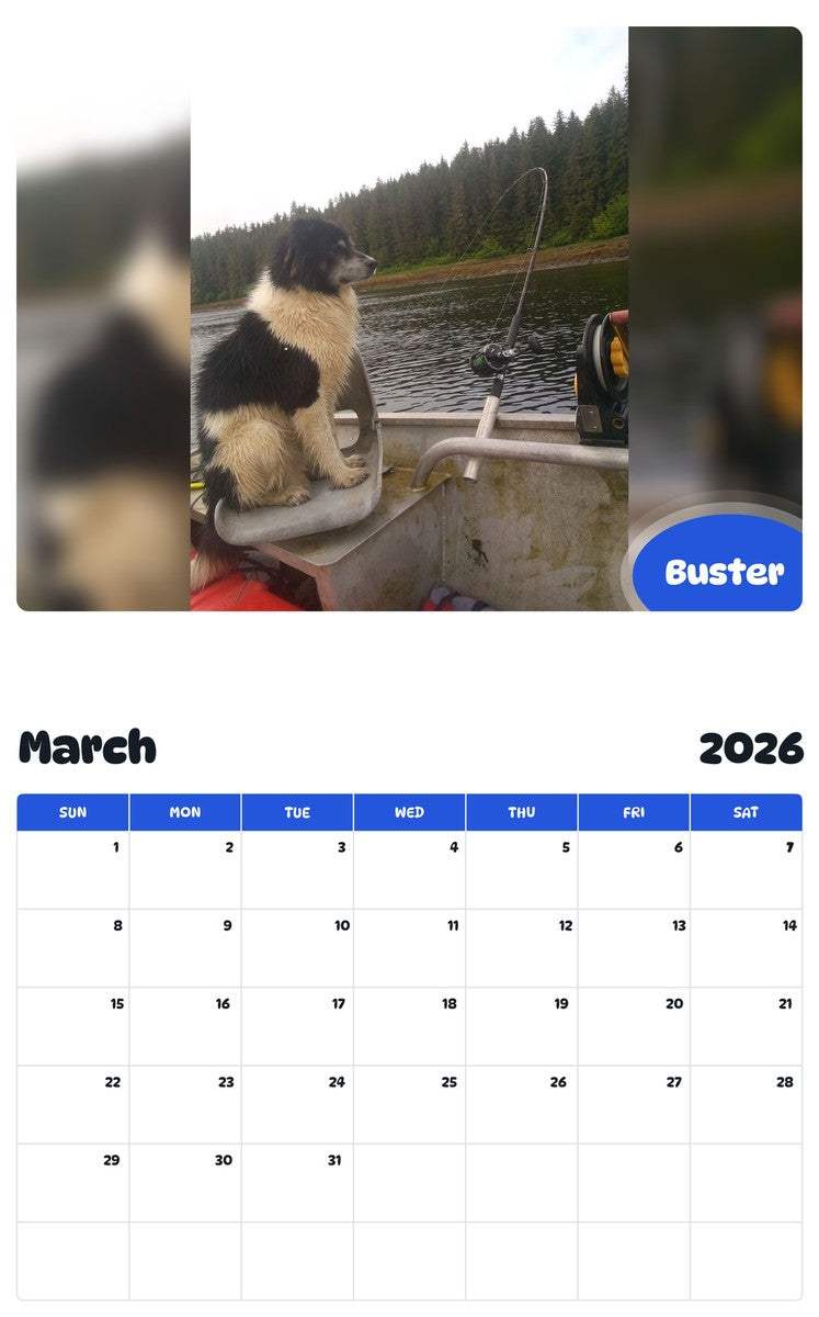 November 2025 - October 2026 Buster - Pawidols Pet Calendar