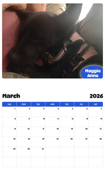 November 2025 - October 2026 Maggie Anne - Pawidols Pet Calendar