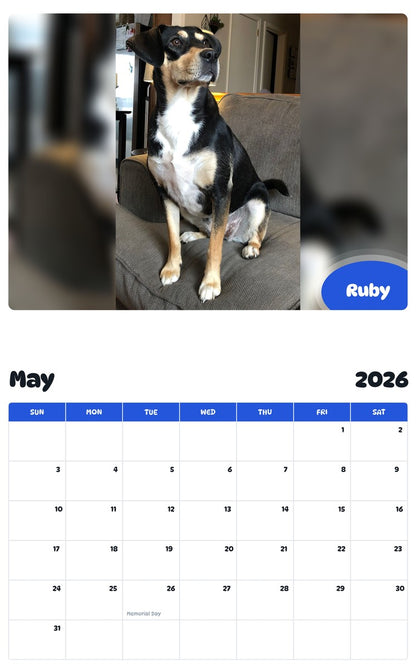 2026 - 2027 Ruby - Pawidols Pet Calendar