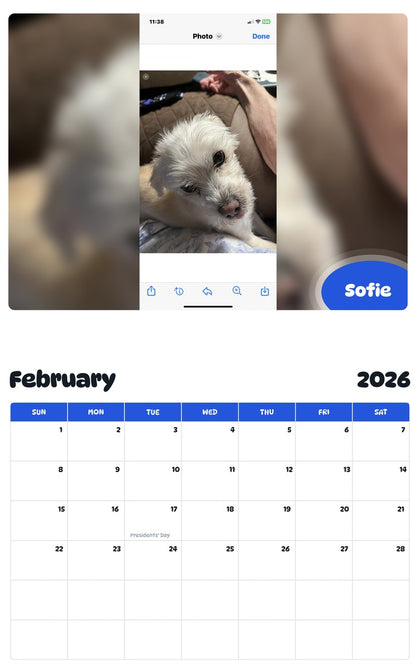 October 2025 - September 2026 Sofie - Pawidols Pet Calendar