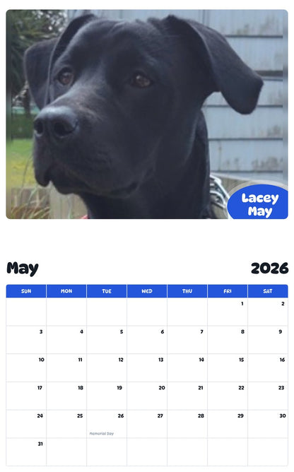 2026 - 2027 Lacey May - Pawidols Pet Calendar