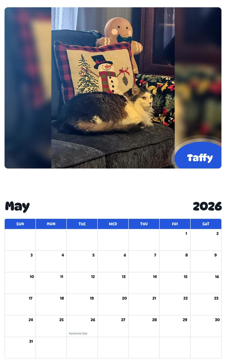 2026 - 2027 Taffy - Pawidols Pet Calendar