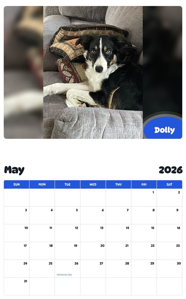 2026 - 2027 Dolly - Pawidols Pet Calendar