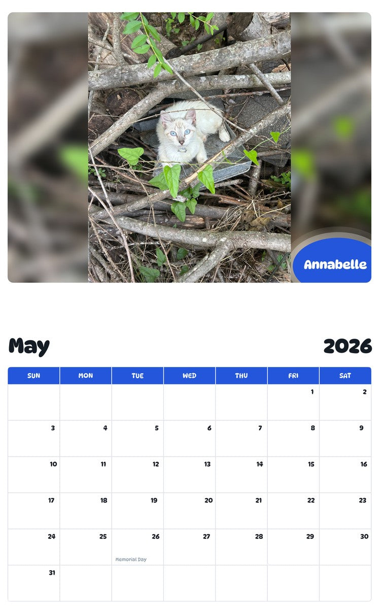 2026 - 2027 Annabelle - Pawidols Pet Calendar