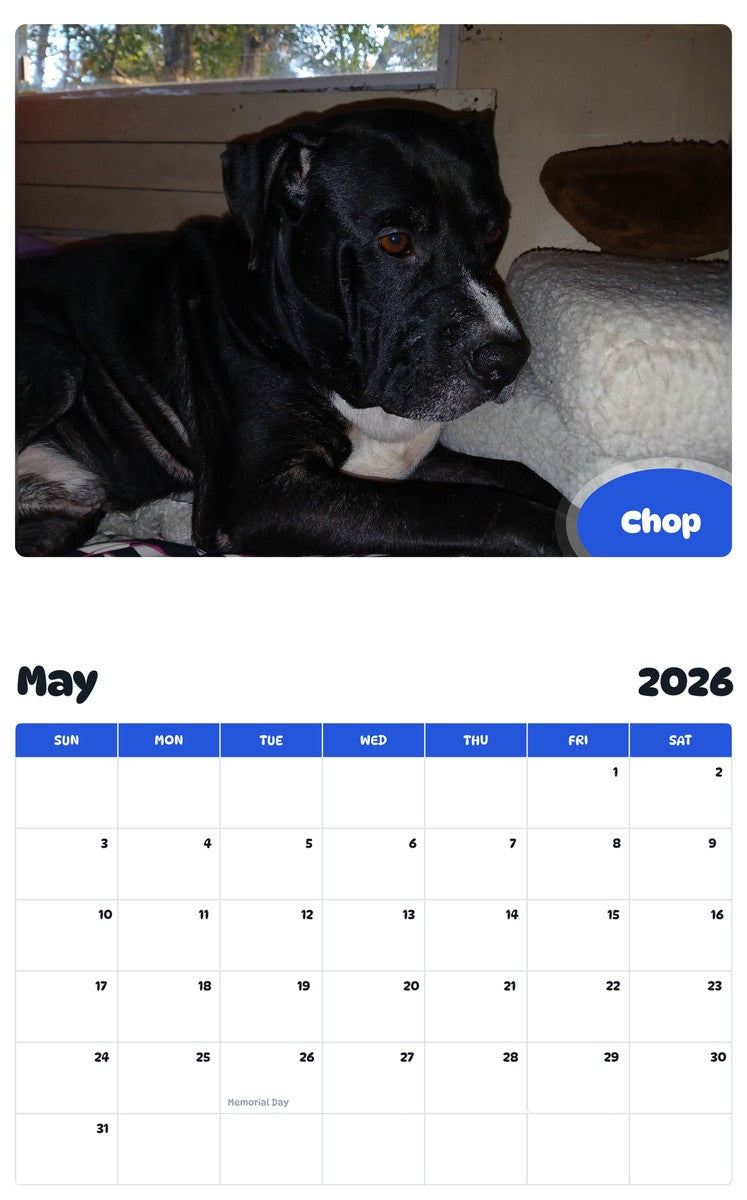 2026 - 2027 Chop - Pawidols Pet Calendar