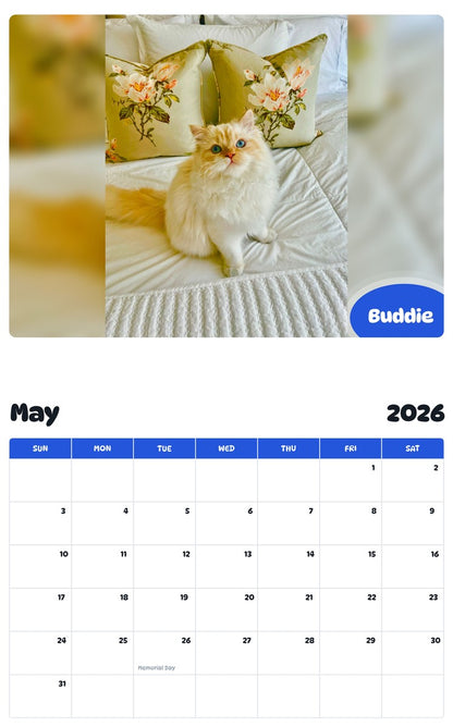 2026 - 2027 Buddie - Pawidols Pet Calendar