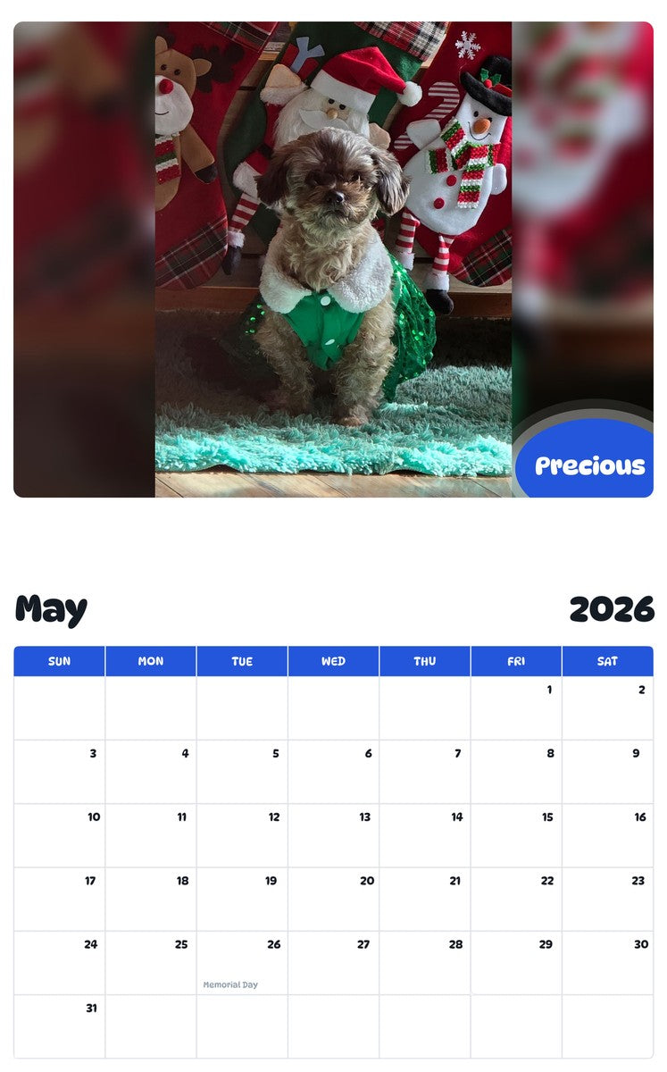 2026 - 2027 Precious - Pawidols Pet Calendar