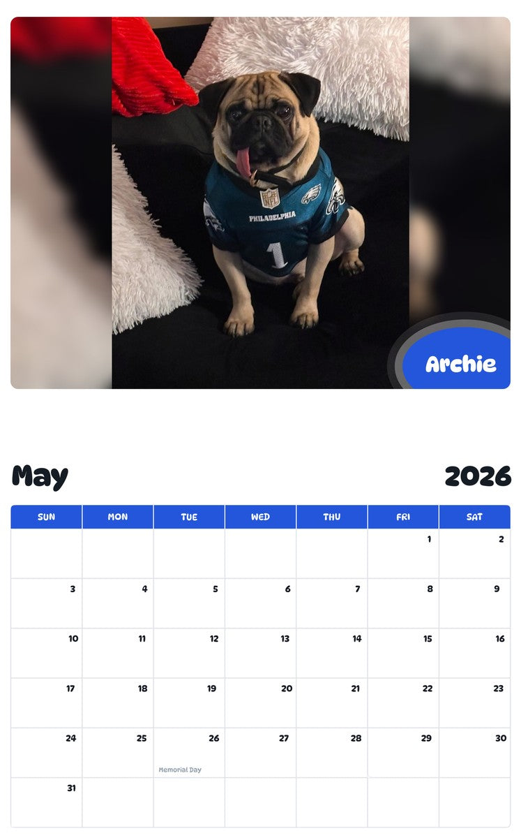2026 - 2027 Archie - Pawidols Pet Calendar