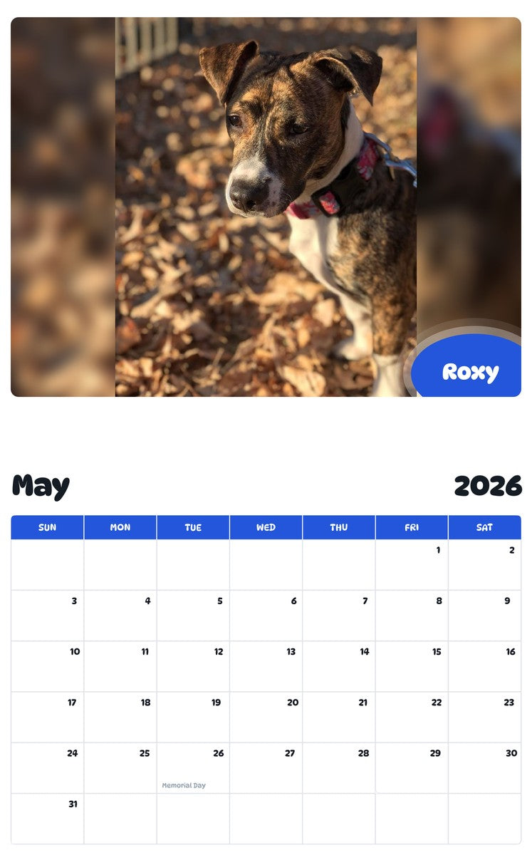 2026 - 2027 Roxy - Pawidols Pet Calendar