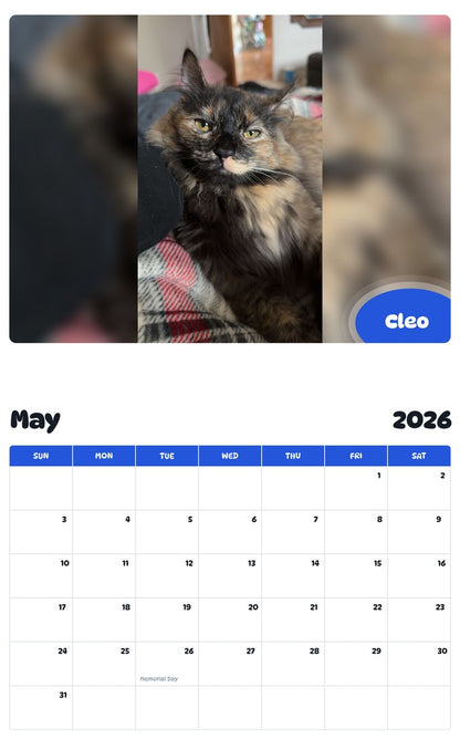 2026 - 2027 Cleo - Pawidols Pet Calendar