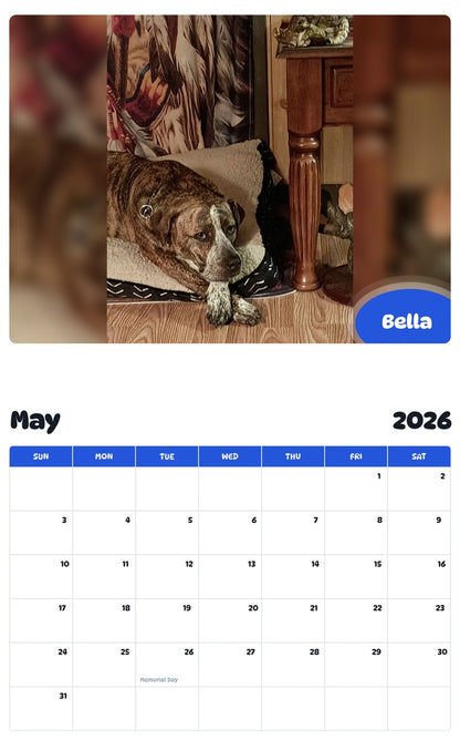 2026 - 2027 Bella - Pawidols Pet Calendar
