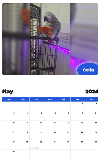 2026 - 2027 Bella - Pawidols Pet Calendar