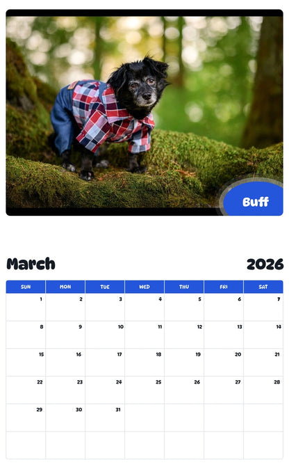 November 2025 - October 2026 Buff - Pawidols Pet Calendar