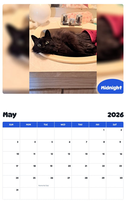 2026 - 2027 Midnight - Pawidols Pet Calendar