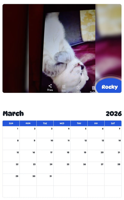 November 2025 - October 2026 Rocky - Pawidols Pet Calendar