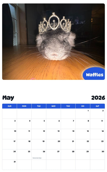 2026 - 2027 Waffles - Pawidols Pet Calendar